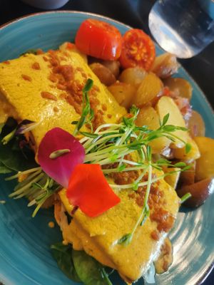 Brunch tofu Benedict at The Vegan Hippie Chick in Welland