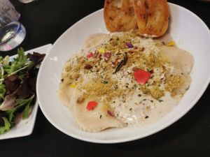Truffle ravioli at The Vegan Hippie Chick in Welland
