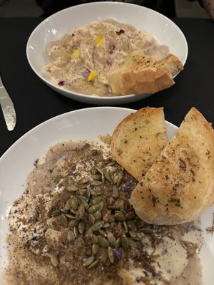 Ravioli- salad - seitan wings and a lovely cheesecake .    at The Vegan Hippie Chick in Welland