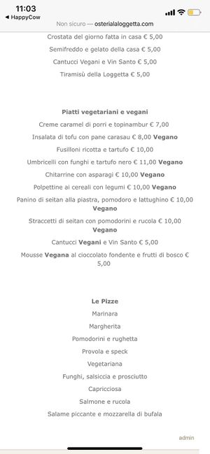  Vegan menù including dessert at Osteria La Loggetta in Paciano