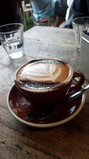 Almond cappuccino at Little Cove Coffee Co in Noosaville