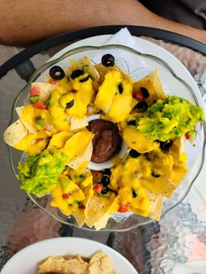Vegan nachos at Martha's Cafe Belize in Belize City