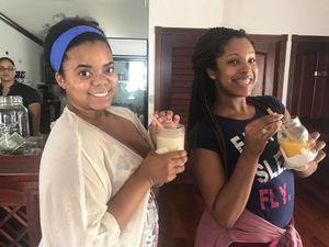 Delicious dairy free fruit smoothies at Martha's Cafe Belize in Belize City