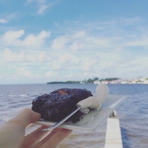 Vegan brownie  at Martha's Cafe Belize in Belize City