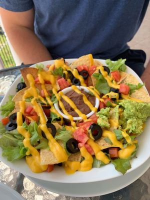 Vegan Fully Loaded Nachos at Martha's Cafe Belize in Belize City