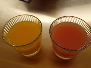 Fresh squeezed grapefruit & orange juices at Joma in Vienna