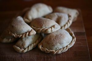 Empanadas - various flavours available (pictured: spinach and olive) at Lily's Vegan Kitchen in Canberra