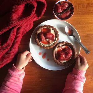 Strawberry tartlet (gluten-free) at Lily's Vegan Kitchen in Canberra
