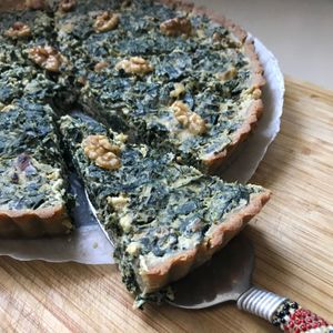 Kale and walnut tart (gluten-free) at Lily's Vegan Kitchen in Canberra