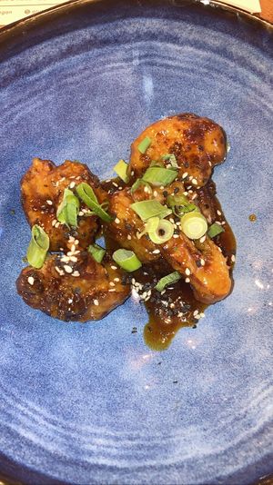 Fried cauliflower with spicy sauce: delicious but tiny portion  at Karibu Cafe in Utrecht