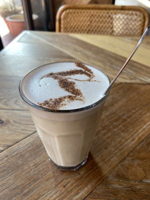 Dem good chai latte with oatmilk: very good  at Karibu Cafe in Utrecht