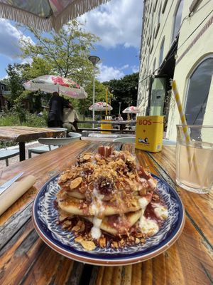 Berry pancakes   at Karibu Cafe in Utrecht