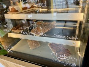 Pastries Monday 14 July 2025. V = vegan  at Karibu Cafe in Utrecht