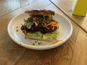 Gochujang sandwich: quite tasty, but a bit too sour  at Karibu Cafe in Utrecht