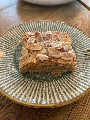 Almond slice: tasty with a rich almond flavour  at Karibu Cafe in Utrecht