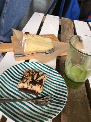 2 of the various vegan dessert options :) at Karibu Cafe in Utrecht