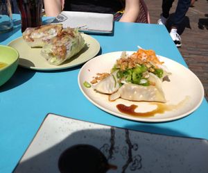 Spring rolls en gyoza :) at Anan Saigon Streetfood in Utrecht