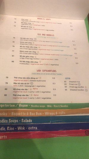 Page 2 vegetarian menu at Anan Saigon Streetfood in Utrecht