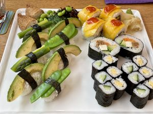 Vegane Sushi-Platte  at Cafe im Kunstmuseum in Vaduz