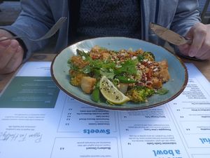 Spicy orange tofu at Black & White Kafe in Breda