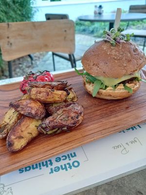 Super tasty burger at Black & White Kafe in Breda