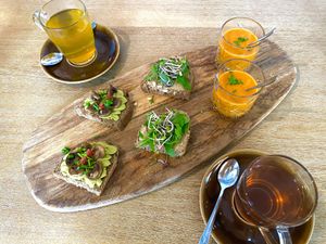 Vegan high tea!  at Black & White Kafe in Breda