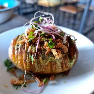 Hassleback potato at Black & White Kafe in Breda