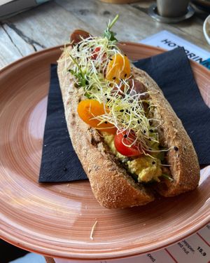 No-egg salade. Delicious 😋  at Black & White Kafe in Breda