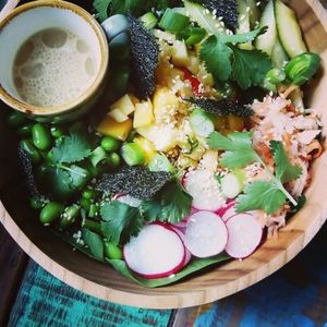 Sushibowl at Black & White Kafe in Breda