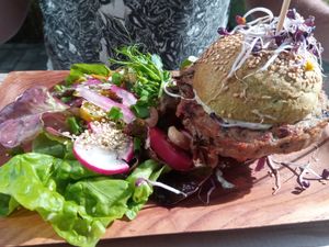 Weed burger at Black & White Kafe in Breda