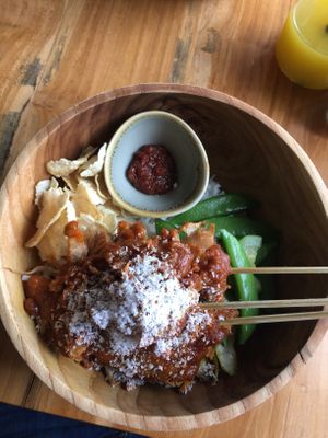 Chicken satay at Black & White Kafe in Breda