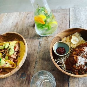 Heerlijke lunch: gado gado en taco’s 😃 at Black & White Kafe in Breda