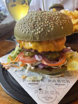 Plant B burger  at Ping Pong Parck in Amsterdam