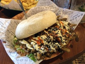 pita shawarma  at Ping Pong Parck in Amsterdam