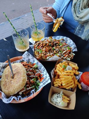 Döner kebabi / kapsalon / waffle fries at Ping Pong Parck in Amsterdam
