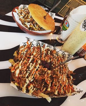 Loaded fries  at Ping Pong Parck in Amsterdam