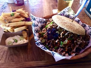 Kebab and french fries  at Ping Pong Parck in Amsterdam
