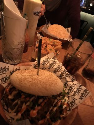 Döner Kebabi and Waffle Fries  at Ping Pong Parck in Amsterdam