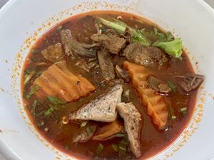 Noodle soup   at Ahaa Boer Vegetarian Food in Battambang