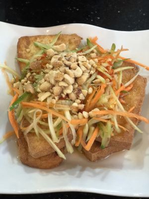 Sweet sour tofu!  at Monorom Garden in Battambang