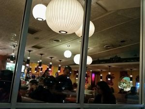 inside at night at Swinger's Diner in Santa Monica