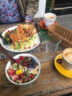 Big brekkie and snickers bowl at The Vegan Shack in Richmond