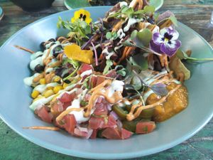 Burrito bowl at The Vegan Shack in Richmond