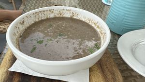 Mushroom soup  at Privé - Keppel Bay in Central Singapore