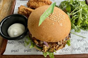 Teriyaki mushroom burger  #Veganuary at Privé - Keppel Bay in Central Singapore