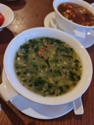 Corn and spinach soup ~ 22/12/22 at Empress in Central Singapore
