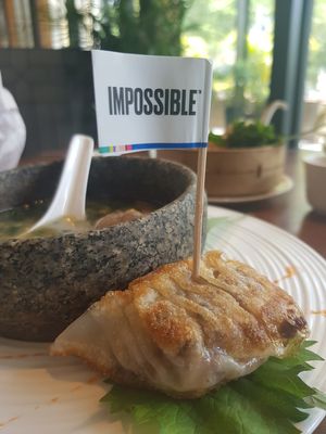 Pan fried Impossible Goyza at Empress in Central Singapore