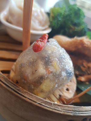 Steam mushroom and corn dumpling at Empress in Central Singapore