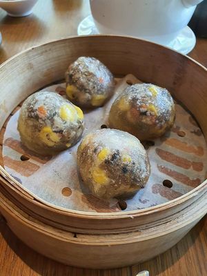 Steam corn and mushroom dumpling at Empress in Central Singapore