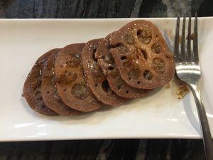Stuffed Lotus Root (sweet) at Gong De Lin in Box Hill